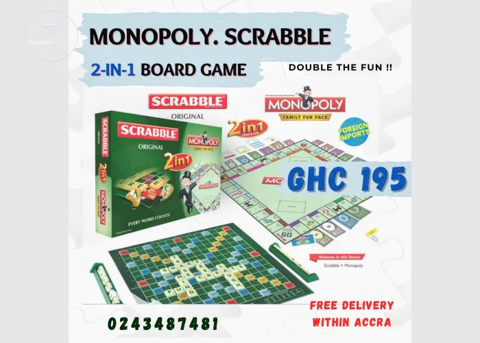 Monopoly.Scrabble 2-in-1 Board Game